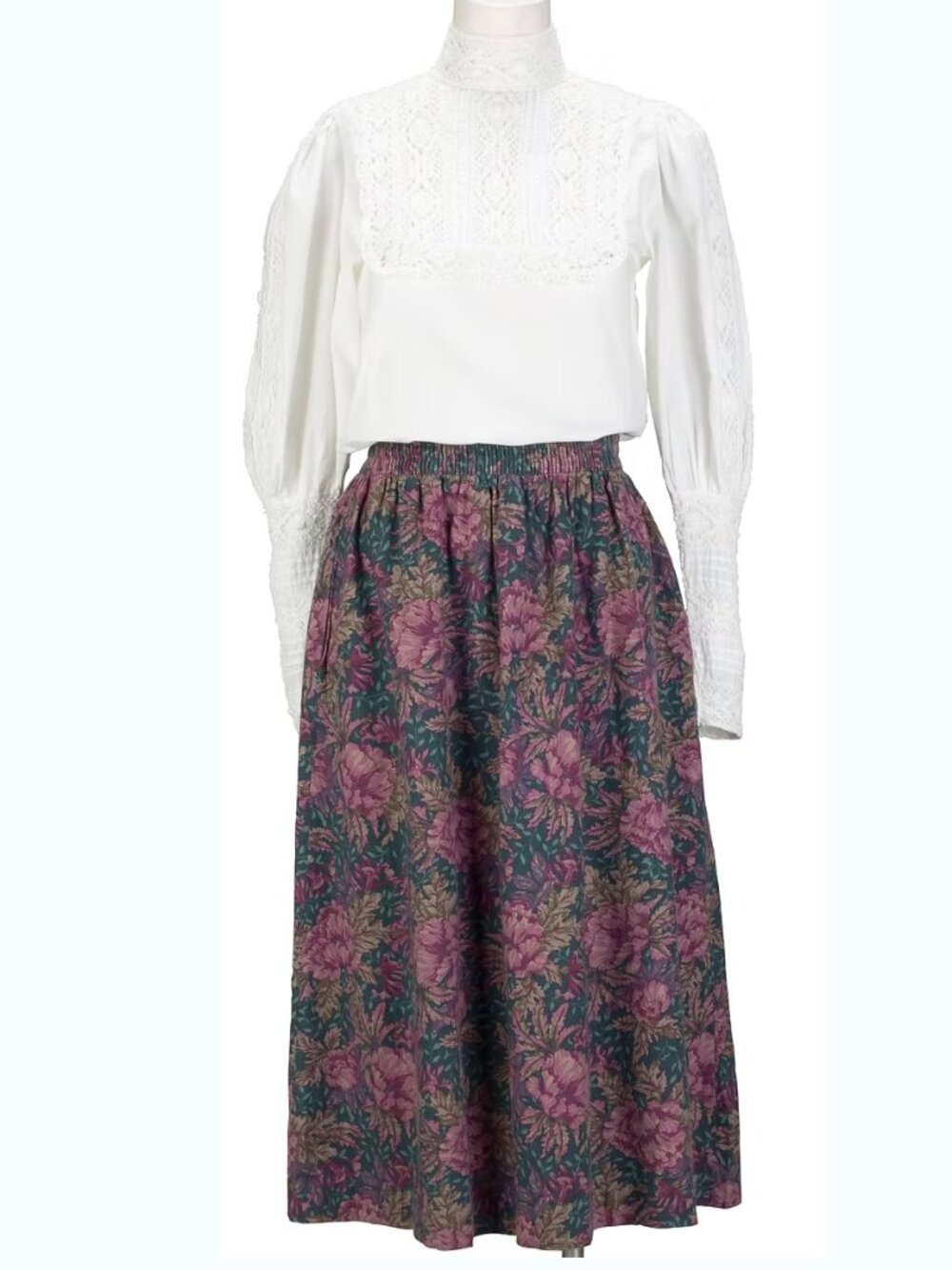[As worn by Princess Diana] | Vintage Laura Ashley Floral Cotton Skirt
